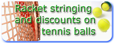 Stringing and Tennis balls Discount Here